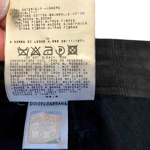 Vintage D & G Black Virgin Wool Blend Skirt With Side Pockets Size  L 32/46 - Picture 10 of 11